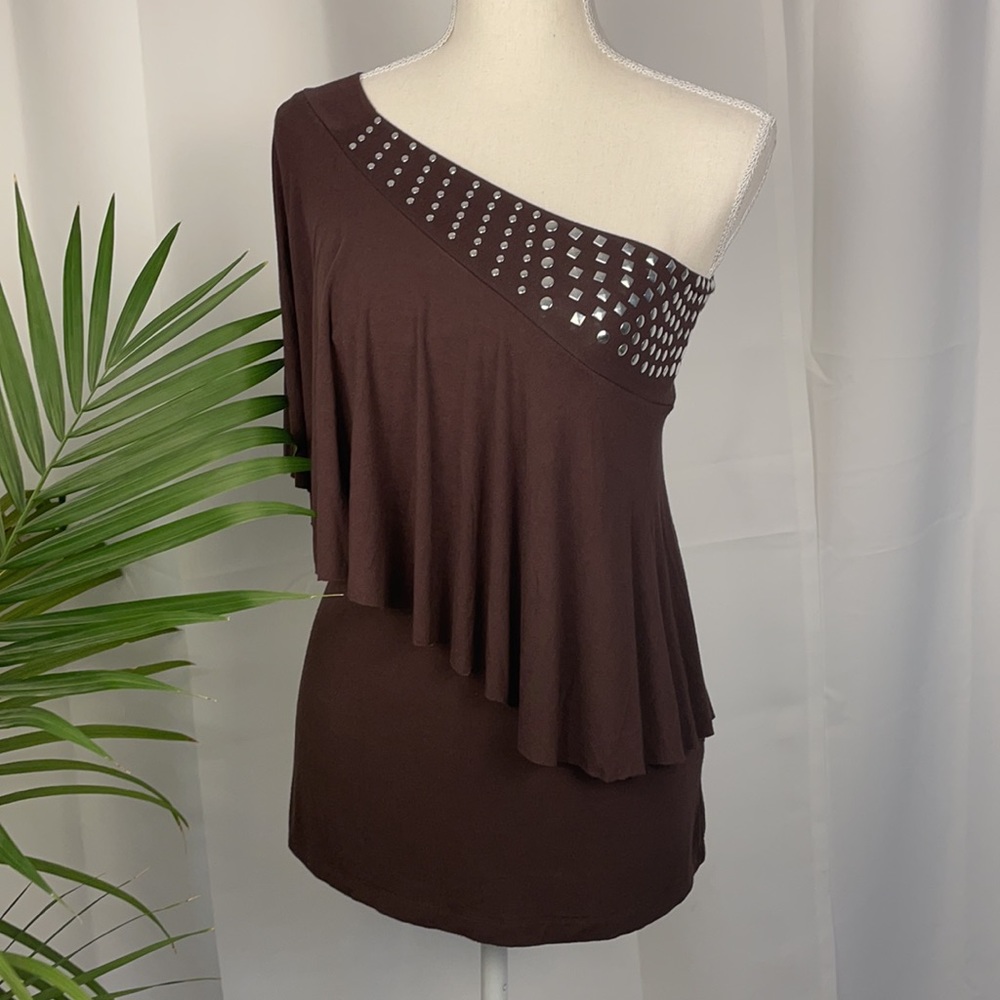 🤎TAKARA🤎ONE SHOULDER TOP, SMALL